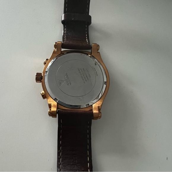 GUESS Mens Brown Rose Gold Tone Chronograph Watch - Picture 6 of 8